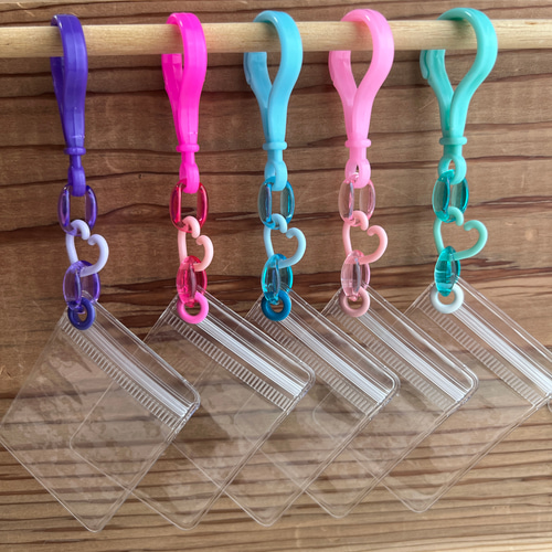 No.217A 50個セット キャンディバッグ キーホルダー クリア ハート