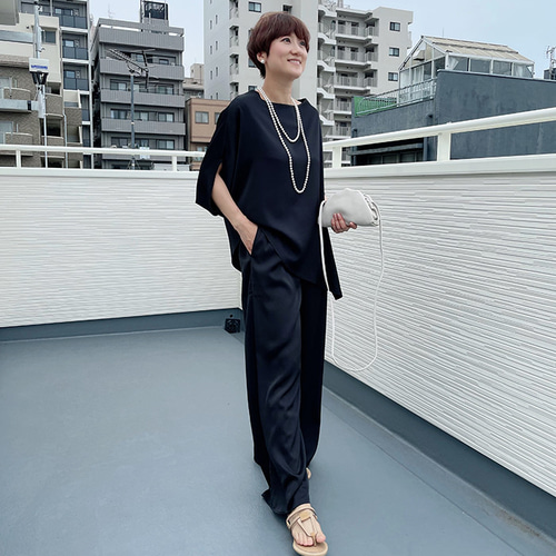 【美品】45R ワイドベイカーパンツ ブラック ビッグシルエット nest Robe - ◇コンフェクト◇ カポックツイルベイカーパンツ
