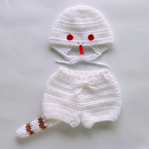 3点セット【白へび】♪ニューボーンフォト撮影衣装 小道具ベビーフォト干支 巳年 3点セット【白へび】♪ニューボーンフォト撮影衣装 小道具ベビーフォト