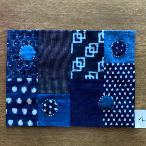 藍 かすり 縞つなぎのランチョンマット 花瓶敷き B その他インテリア