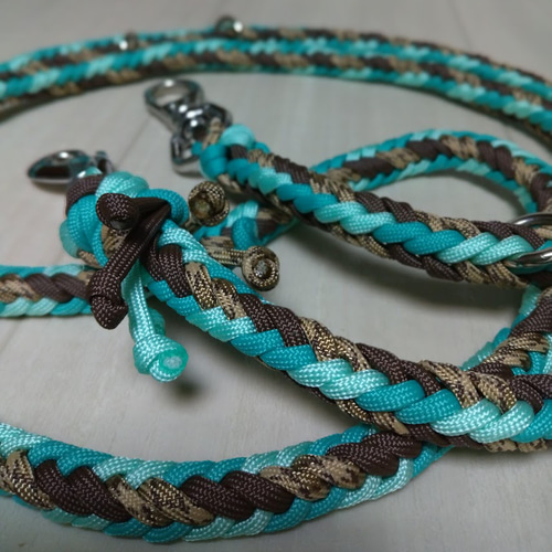 パラコードカフェリード 大型犬用 ヘリンボーン編み（全長150cm）お