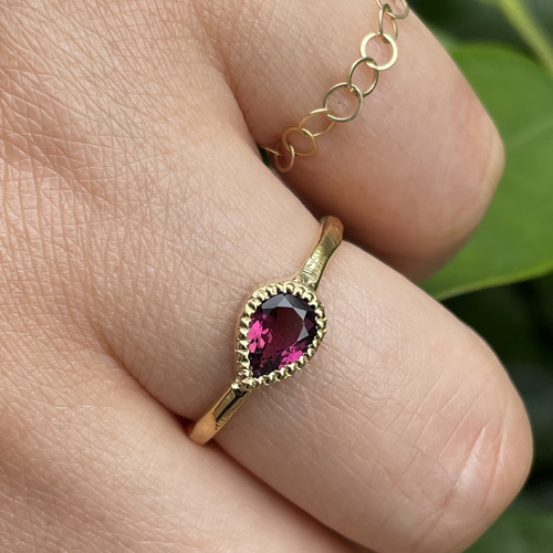 ピンクトルマリン ペアシェイプカット 0.6ct シルバーSV925