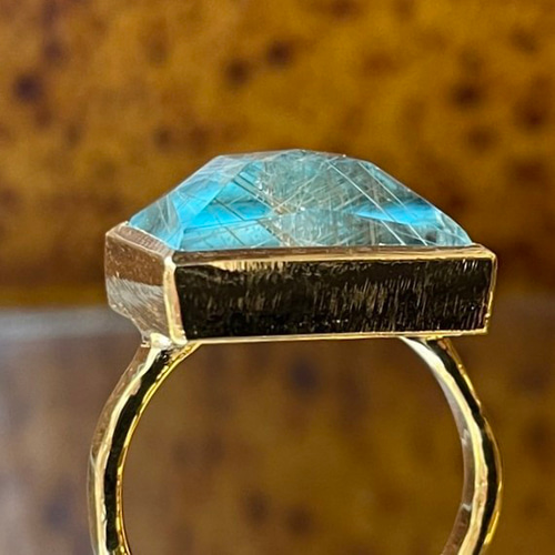 ルチルクォーツ×ターコイズ ダブレットストーン LSQランダム シルバー