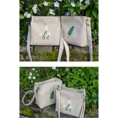 夏バッグ ミニショルダーバッグ 刺繍バッグ 身軽なお出かけに 花