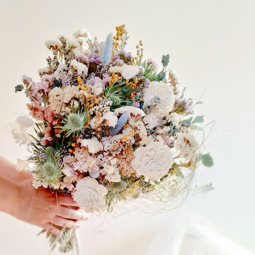 ドライフラワーブーケ】ナチュラル×くすみカラー＊アンティーク