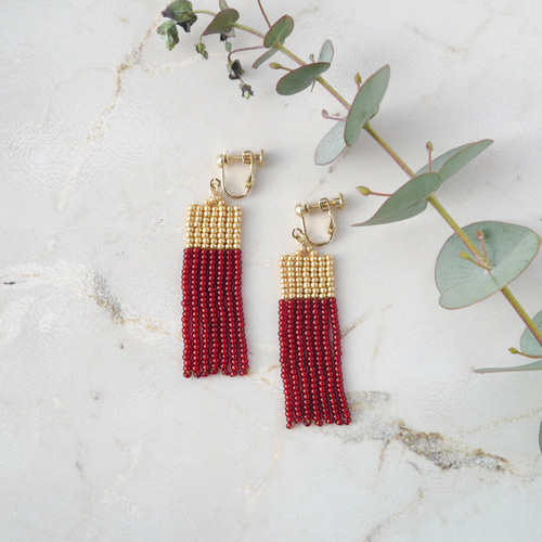 再販33 フリンジ カラフル ピアス 青 イヤリング タッセル