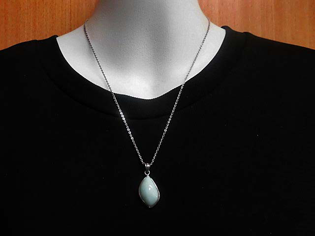 天然石 SILVER ラリマー(ペクトライト)ネックレス(ペンダント)　　240101349
