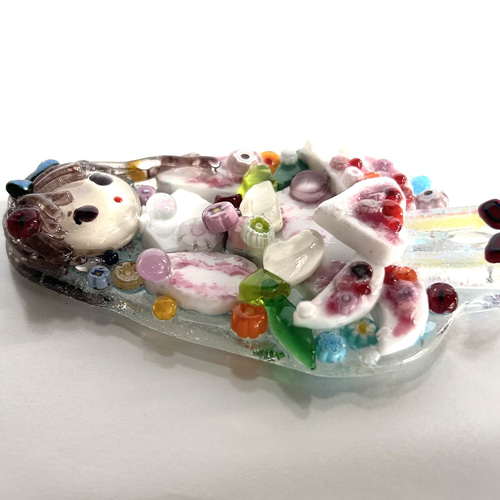 一点物】百合(ゆり)のオブジェ(木製置物)