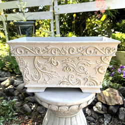 軽くておしゃれ♪ナチュラル系樹脂鉢 ホワイト ガーデニング雑貨 園芸