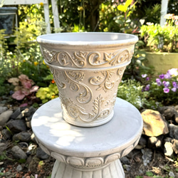 軽くておしゃれ♪ナチュラル系樹脂鉢 ホワイト ガーデニング雑貨 園芸