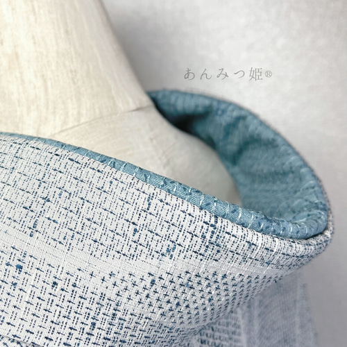 綿の半衿 錆浅葱色の刺し子風【ラスト】 和装小物（帯・半襟） 半衿