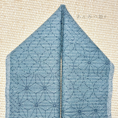 綿の半衿 錆浅葱色の刺し子風【ラスト】 和装小物（帯・半襟） 半衿
