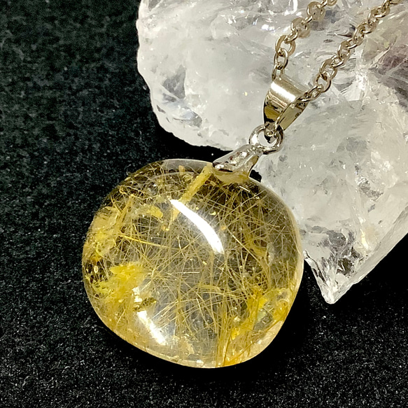 一点物☆ ヒーリングストーン 天然石 ルチルクォーツ ネックレス ① 