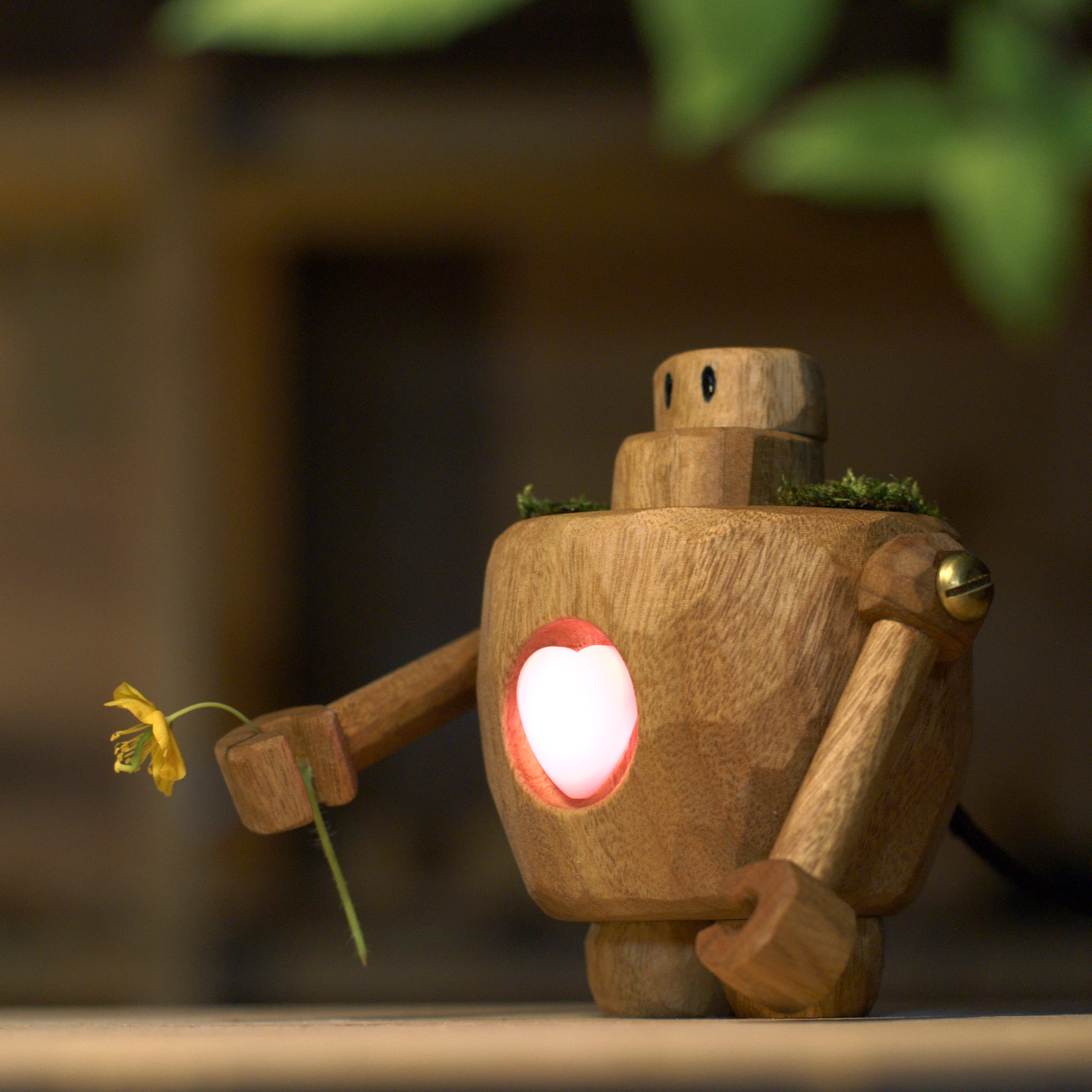 間接照明 「みかん」3段木製サイドテーブル 完成品発送 天然木