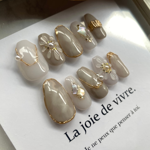 ネイルチップサイズ、オーダー受け付け サイズオーダー品】No.227 ネイルチップ（つけ爪） Hazuki 通販