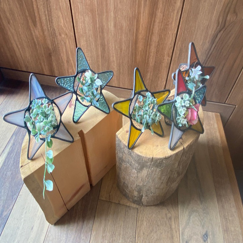 ステンドグラスインテリア小物 ステンドグラス - 花柄(50067-2) | アンティークハウス ポートベロ