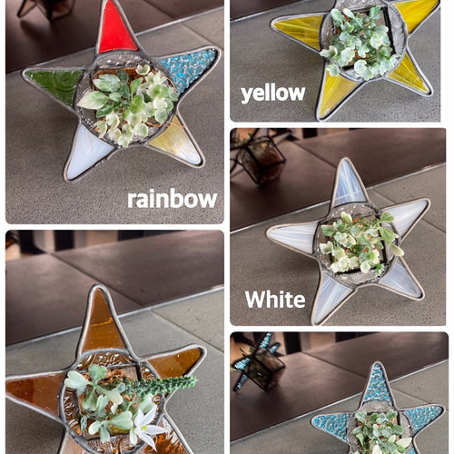 ステンドグラス 星型の小物入れ／フラワーポット その他