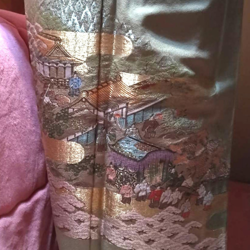 色留袖 1つ紋グリーン 正絹 新品 平安建都1200年記念 王朝物語 紫式部 