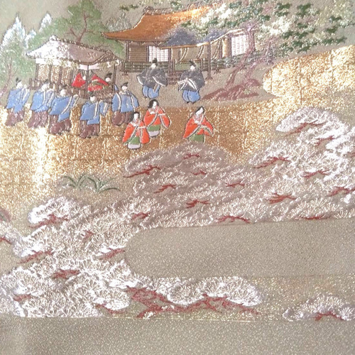 色留袖 1つ紋グリーン 正絹 新品 平安建都1200年記念 王朝物語 紫式部 