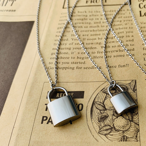 ステンレスパドロックネックレス（Lサイズ）ネックレス ステンレス