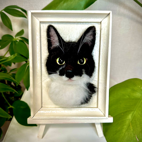 羊毛フェルト猫》 #猫(ねこ)羊毛フェルト オーダー フレームキャット
