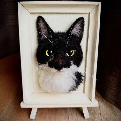 羊毛フェルト猫オーダー》 #猫(ねこ)羊毛フェルト フレーム