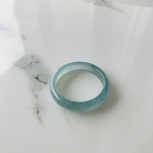 R138-006］ ジェイド JADE ヒスイ 本翡翠 くりぬき リング 天然石 