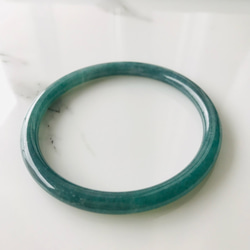 BG5-17 美品 花緑 50.0MM 楕円 貴妃 ミャンマー産 天然本翡翠 バングル