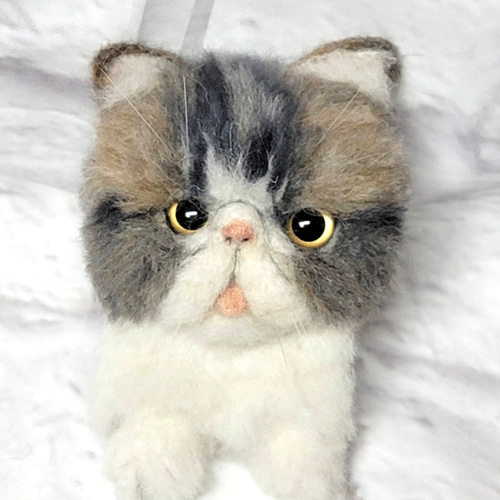 猫　エキゾチックショートヘア　刺繍　ブローチ エキゾチックショートヘア♡お顔ブローチ その他ファッション雑貨