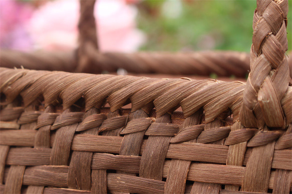 Lサイズ 山葡萄 蔓 かごバック かご 籠 巾着 網代編み 職人の手作り かご Y1606186158(12285円)