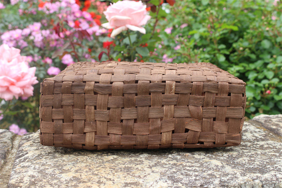 Lサイズ 山葡萄 蔓 かごバック かご 籠 巾着 網代編み 職人の手作り かご Y1606186158(12285円)