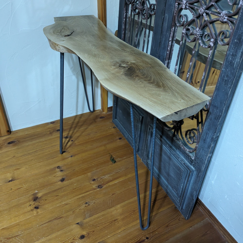 楢（ナラ）の一枚板コンソールテーブル 机・デスク RIN WOOD FACTORY