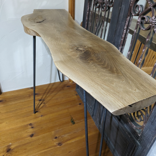 楢（ナラ）の一枚板コンソールテーブル 机・デスク RIN WOOD FACTORY