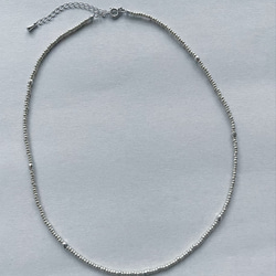 多角形メタルビーズネックレス シルバー 50cm ネックレス・ペンダント