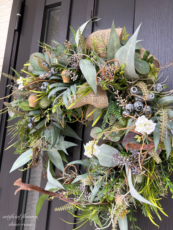 ユーカリシードナチュラルハーフムーンリース また