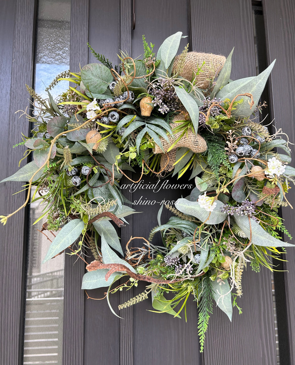 ユーカリシードナチュラルハーフムーンリース また