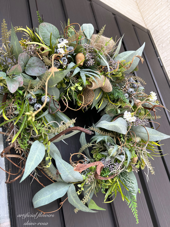 ユーカリシードナチュラルハーフムーンリース また