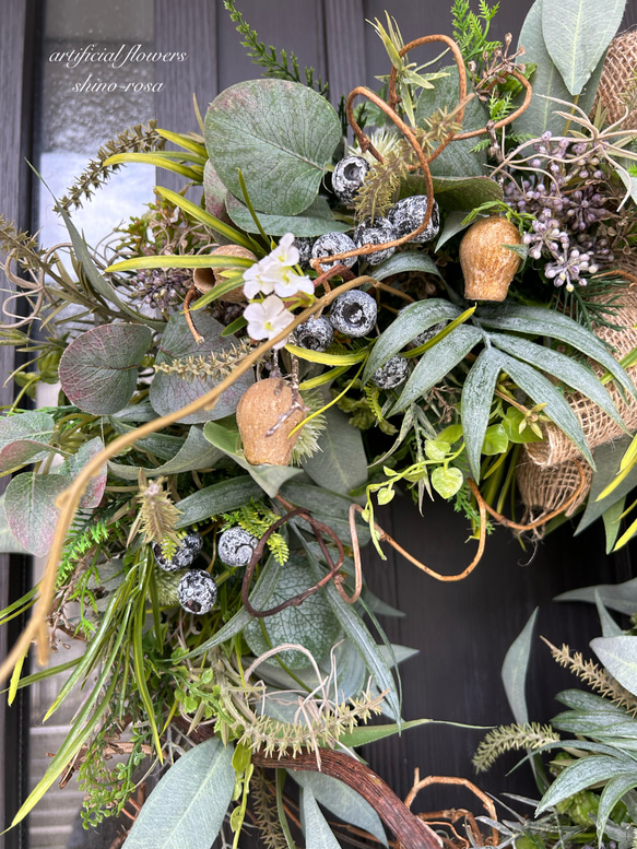 ユーカリシードナチュラルハーフムーンリース また