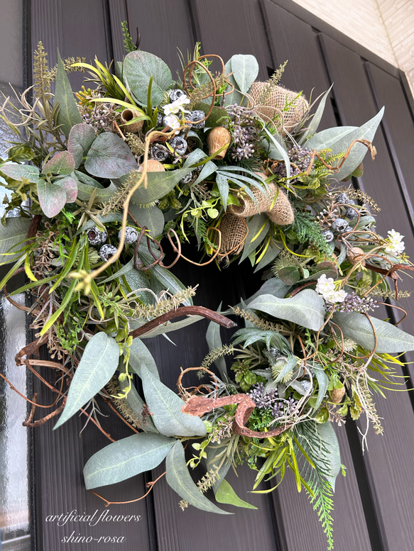 ユーカリシードナチュラルハーフムーンリース また