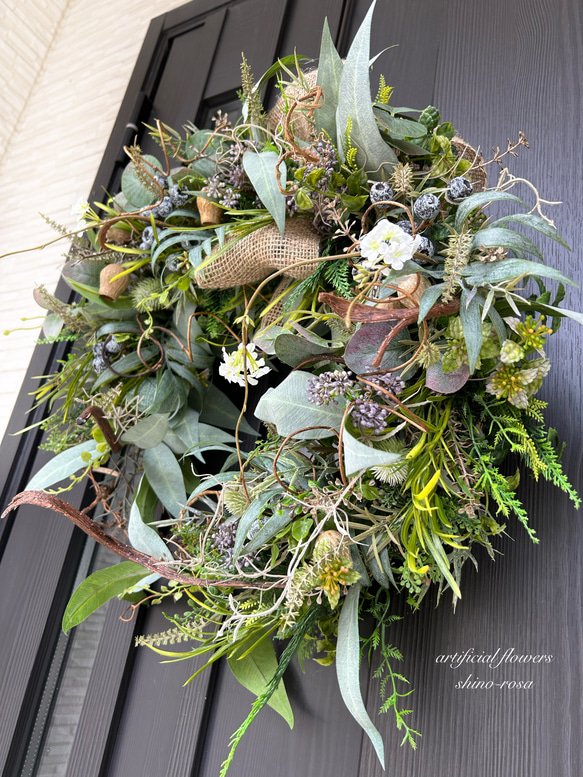 ユーカリシードナチュラルハーフムーンリース また