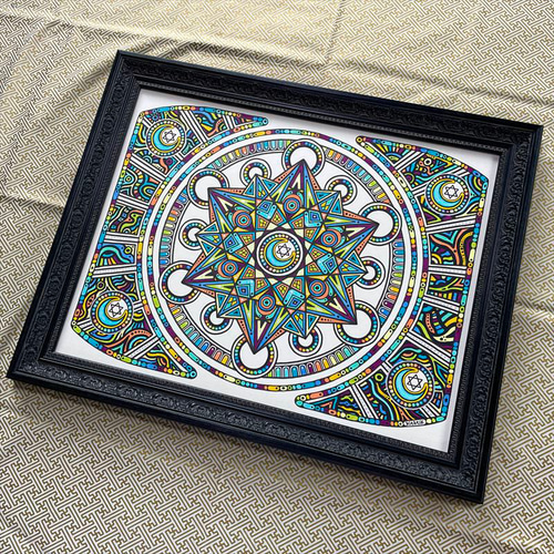 神聖幾何学アート【ブルームーンに抱かれて2】 絵画 kitatik 通販