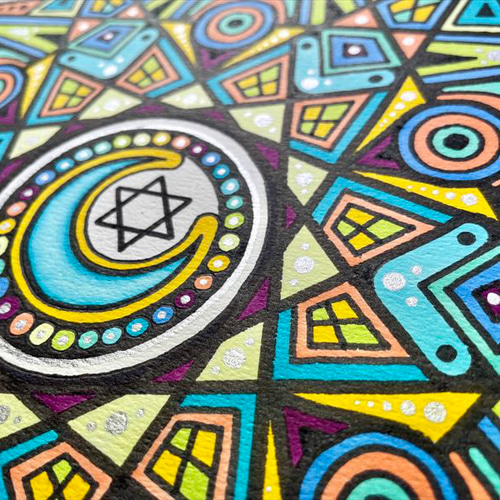 神聖幾何学アート【ブルームーンに抱かれて2】 絵画 kitatik