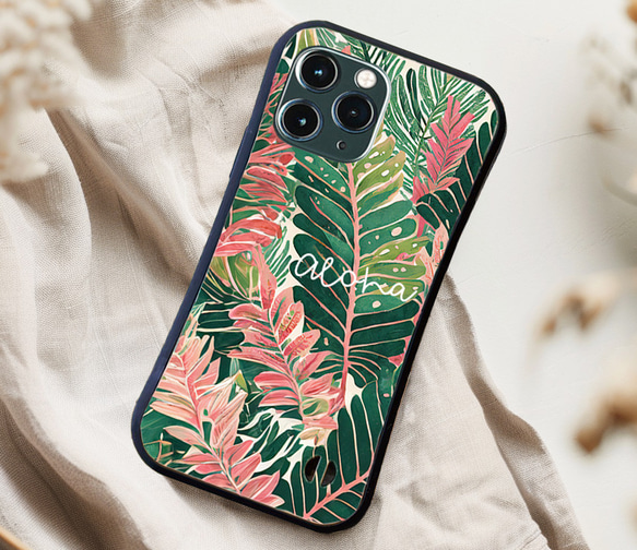 【耐衝撃ケース】 ボタニカル iPhoneケース ROYAL PINK HAWAII ピンク ハワイ 植物 1枚目の画像