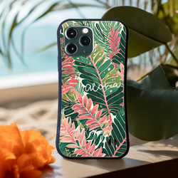 【耐衝撃ケース】 ボタニカル iPhoneケース ROYAL PINK HAWAII ピンク ハワイ 植物 2枚目の画像
