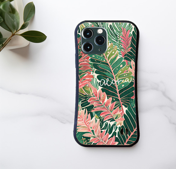 【耐衝撃ケース】 ボタニカル iPhoneケース ROYAL PINK HAWAII ピンク ハワイ 植物 3枚目の画像