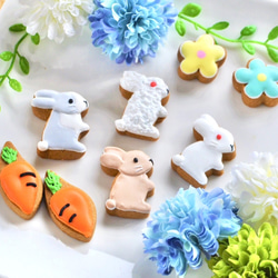 ★カラフルで可愛い(ウサギver)★アイシングクッキー＆ザクザククッキー缶 3枚目の画像