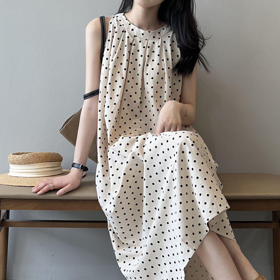 【Since Then】人気☆ スプリング ノースリーブ ワンピース SUMMER-SALE スクエアネック ノースリーブ ワンピース Liala×PG
