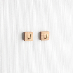 森のかけらマグネットフック（オーク×真鍮）2個セット 木製フック おしゃれ かわいい マグネット  キーフック 2枚目の画像