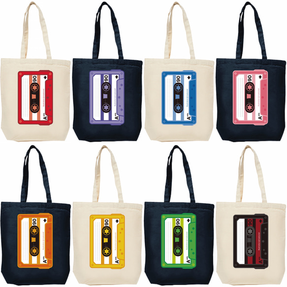 カセットテープのトートバッグ(名入れ/文字入れ可) トートバッグ