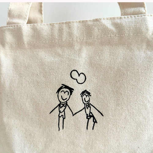 子どもの絵でつくる ミニトート｜お弁当サイズ・名入れ可｜世界に